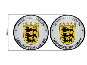 TÜV Plakette Landeshauptstadt Lörrach Nummernschild Plakette